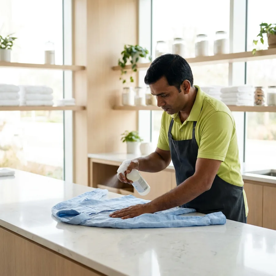 Pre-treating stains before washing