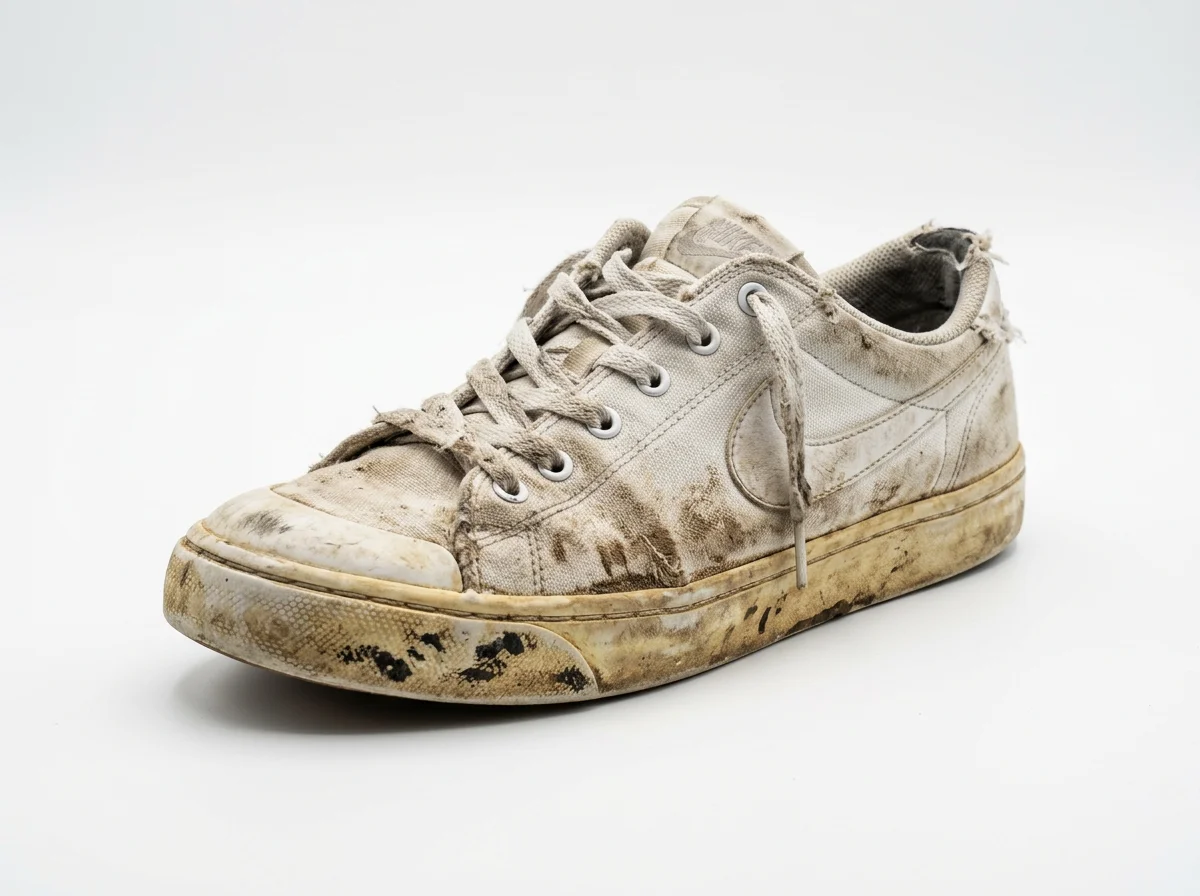 Dirty sneaker before Qsec shoe spa